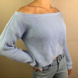 Missguided Small Blue Oversized Sweater